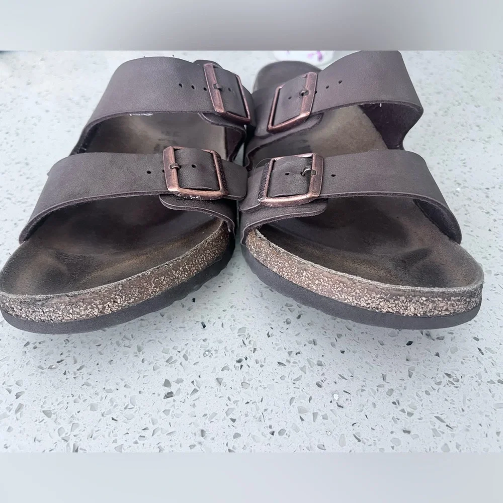 Birkenstock Men's Arizona Sandals Tan Brown GUC Size 10 44 - Picture 6 of 8